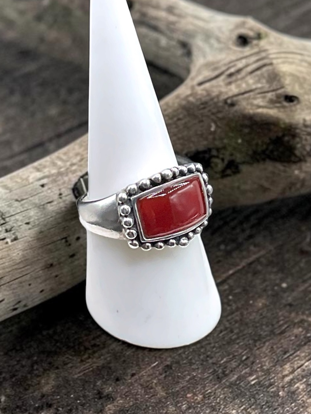 🌺Vintage Sterling & Carnelian Ring